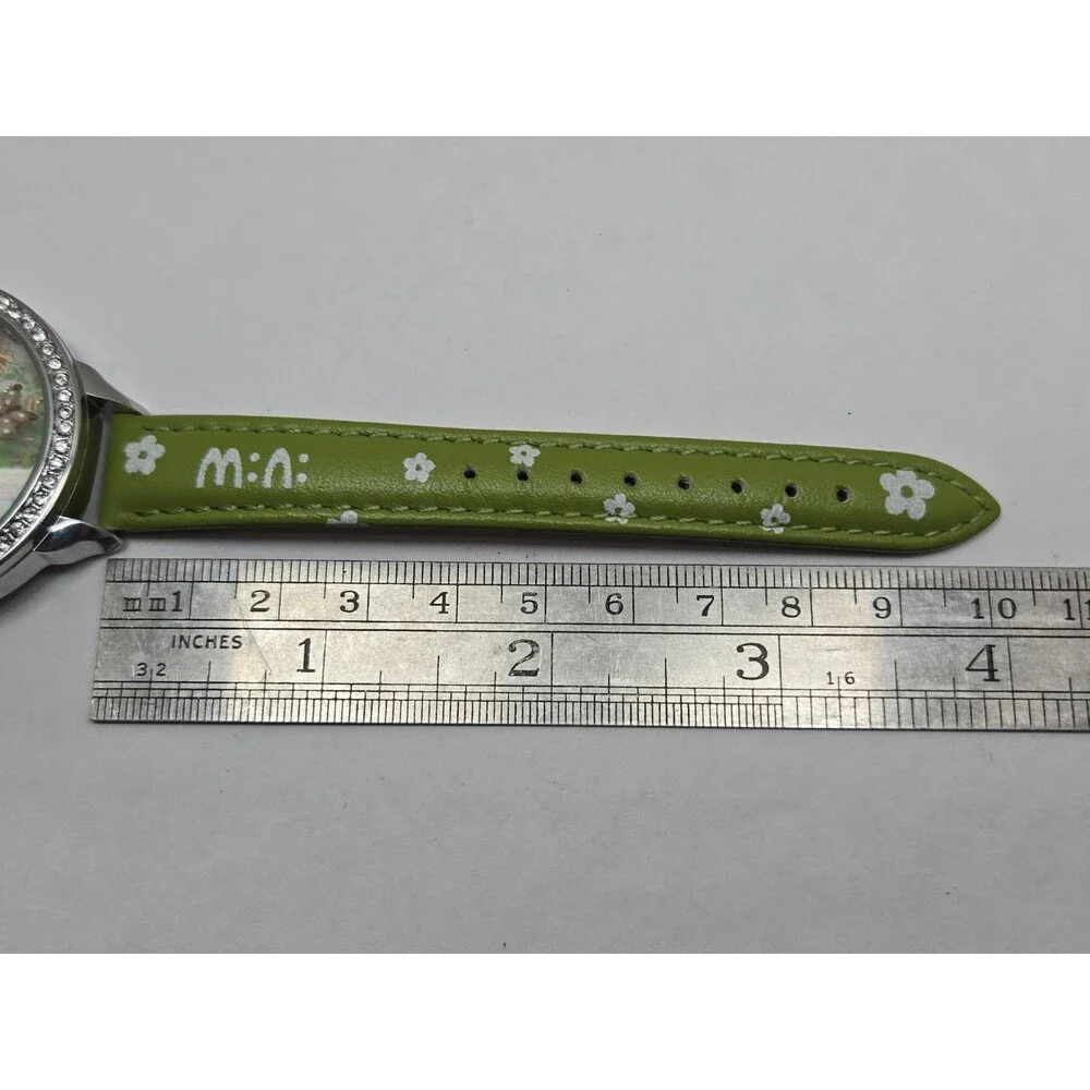 Mini Watch Womens 3D Garden Bird Flower Crystal Bezel Leather Quartz New Battery